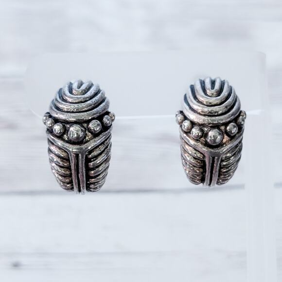 Vintage Clip On Earrings Very Large Chunky Statement Earrings - Picture 1 of 11